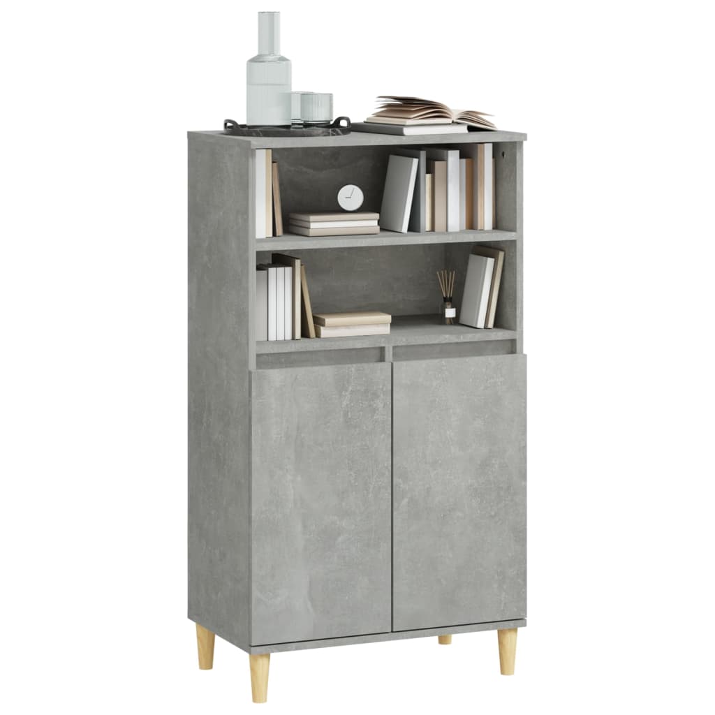 Buffet haut Gris béton 60x36x110 cm Bois d'ingénierie