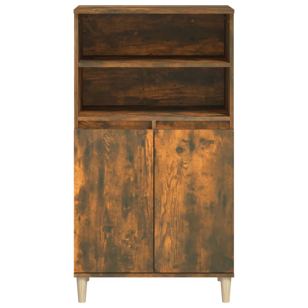 Buffet haut Chêne fumé 60x36x110 cm Bois d'ingénierie