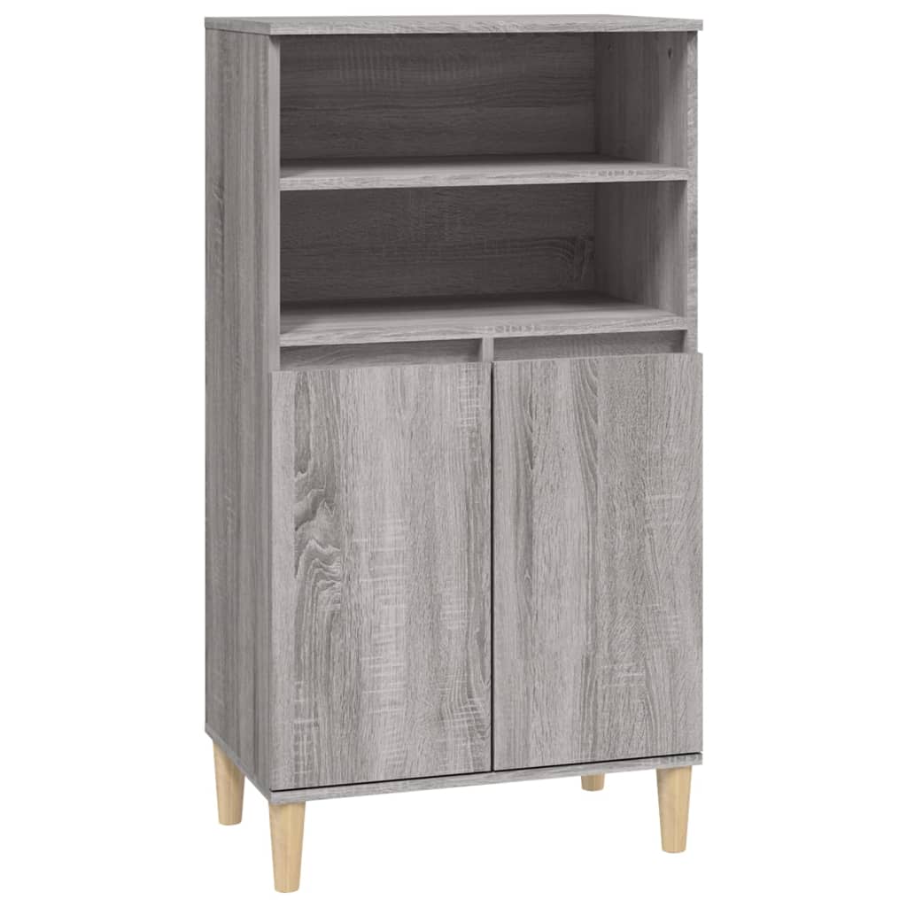 Credenza alta Sonoma grigia 60x36x110 cm MDF