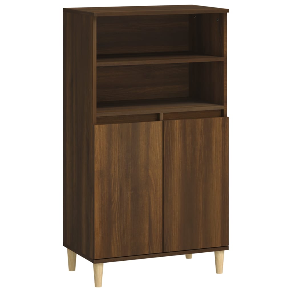 Buffet haut Chêne marron 60x36x110 cm Bois d'ingénierie