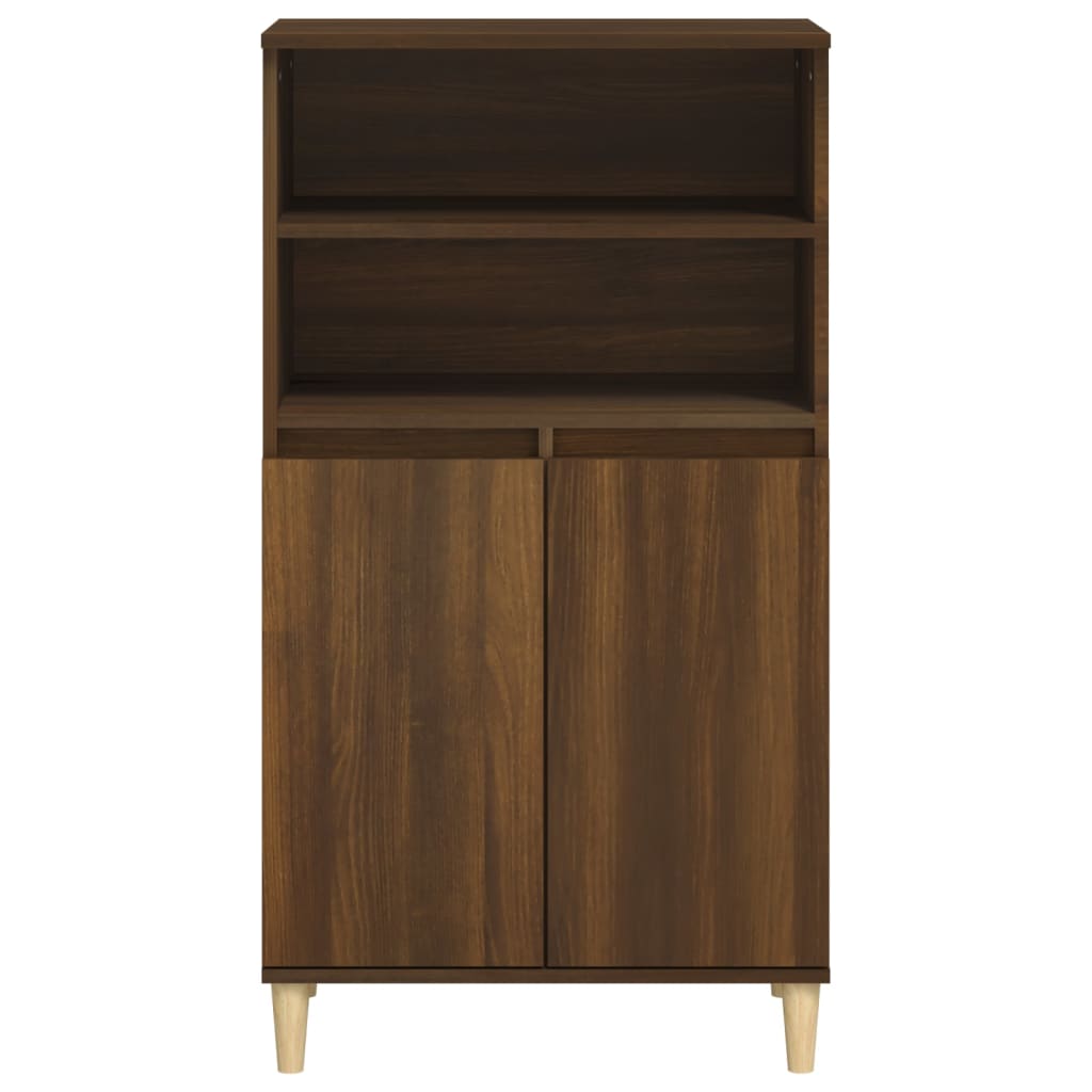 Buffet haut Chêne marron 60x36x110 cm Bois d'ingénierie