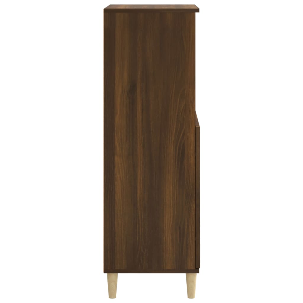 Buffet haut Chêne marron 60x36x110 cm Bois d'ingénierie