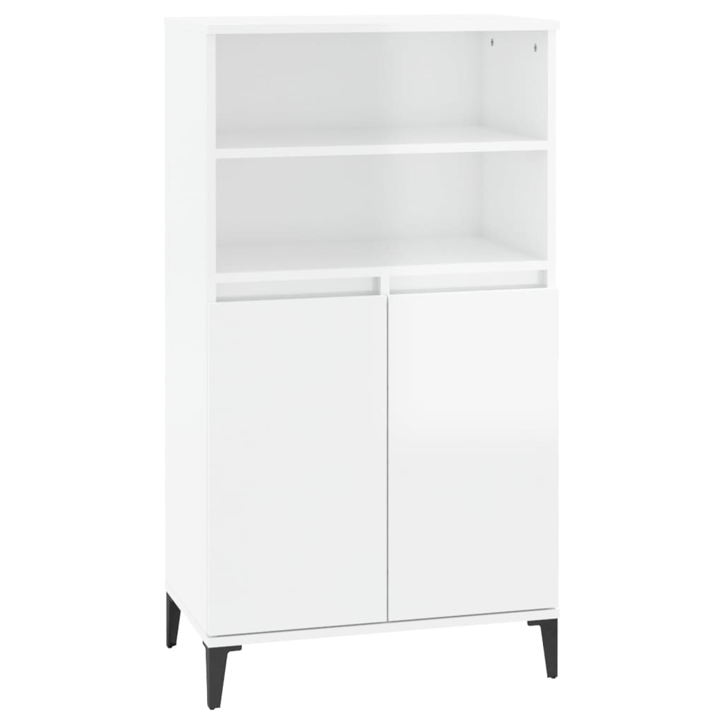 Shiny white up white buffet 60x36x110 cm Engineering wood