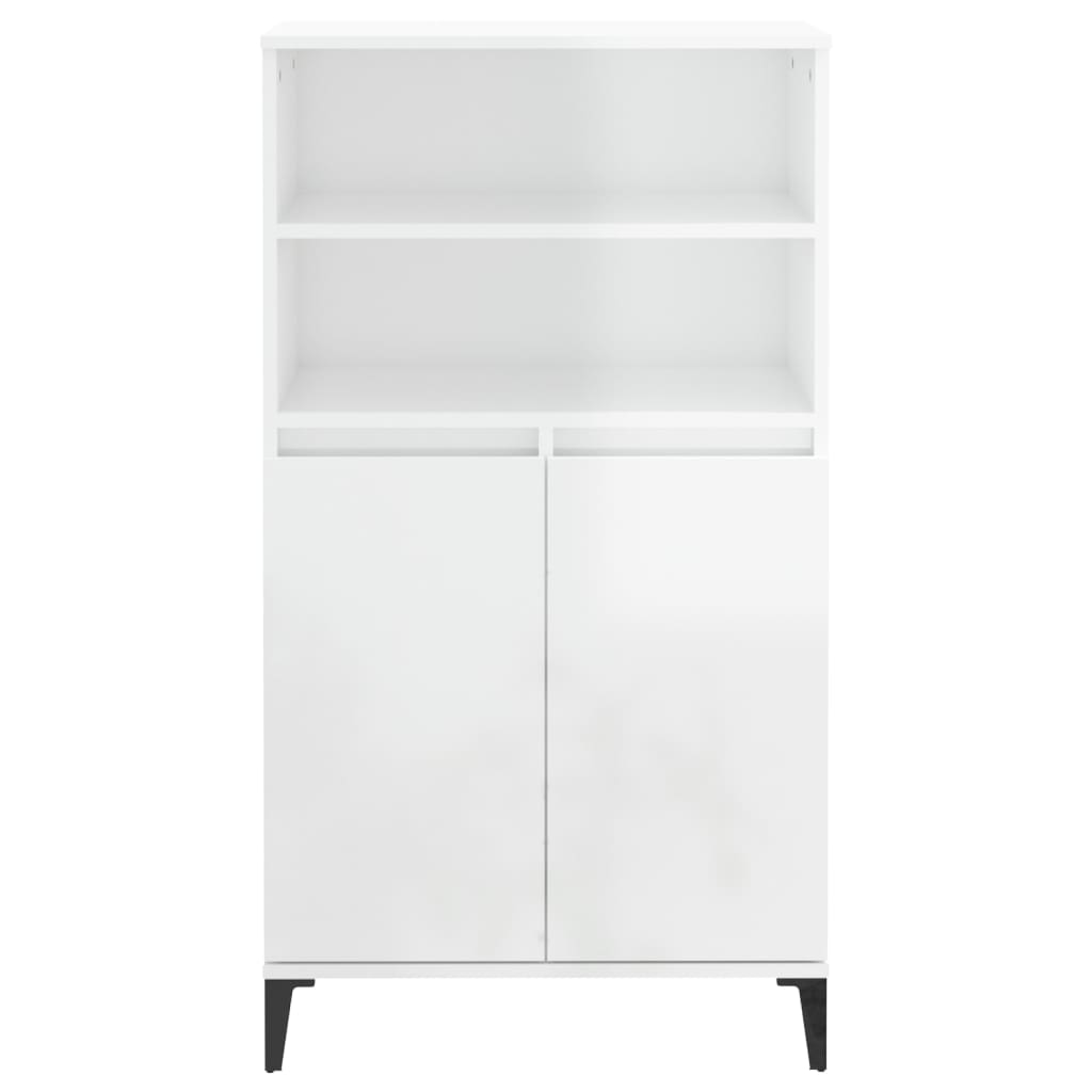 Bianco bianco lucido a buffet bianco 60x36x110 cm legno di ingegneria