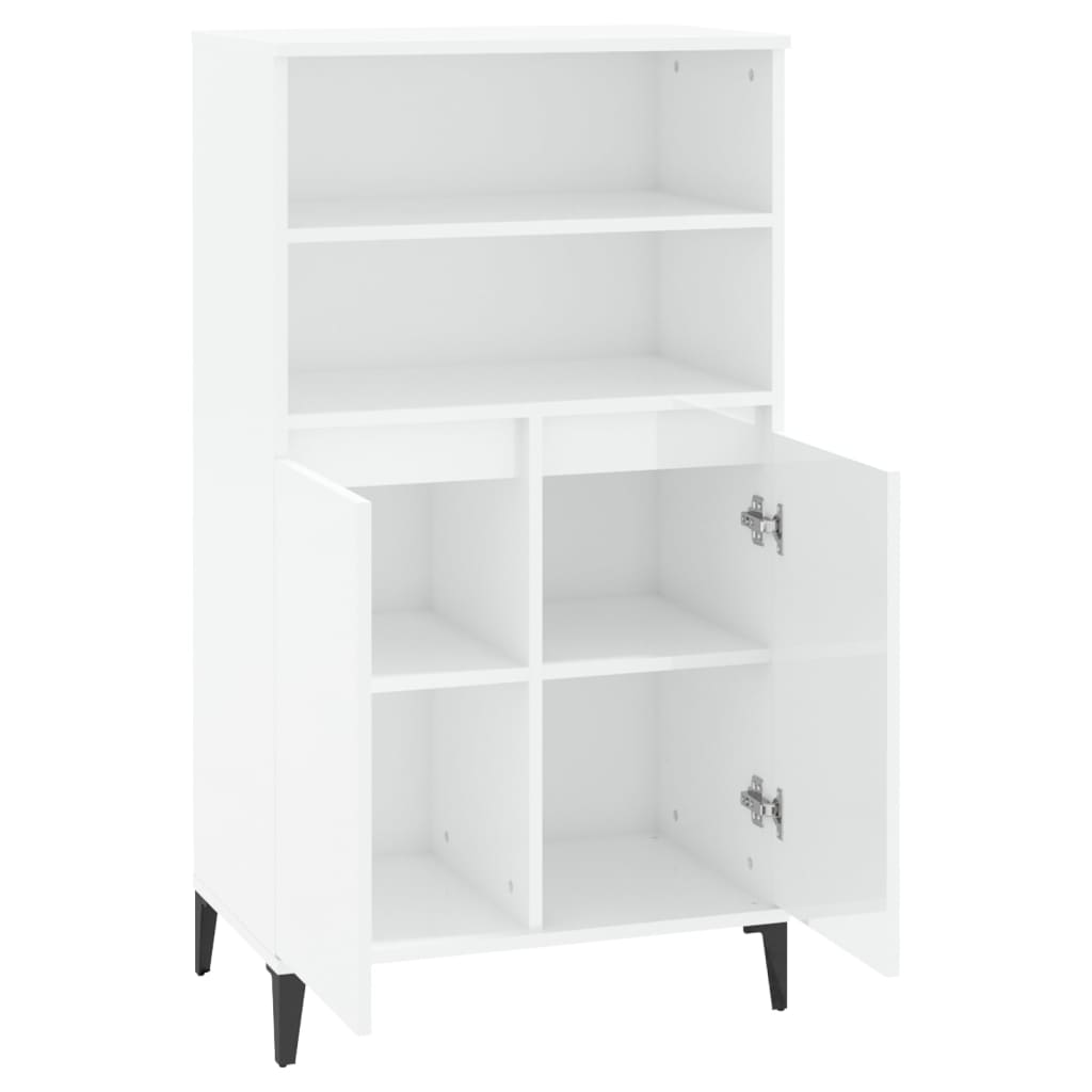 Shiny white up white buffet 60x36x110 cm Engineering wood