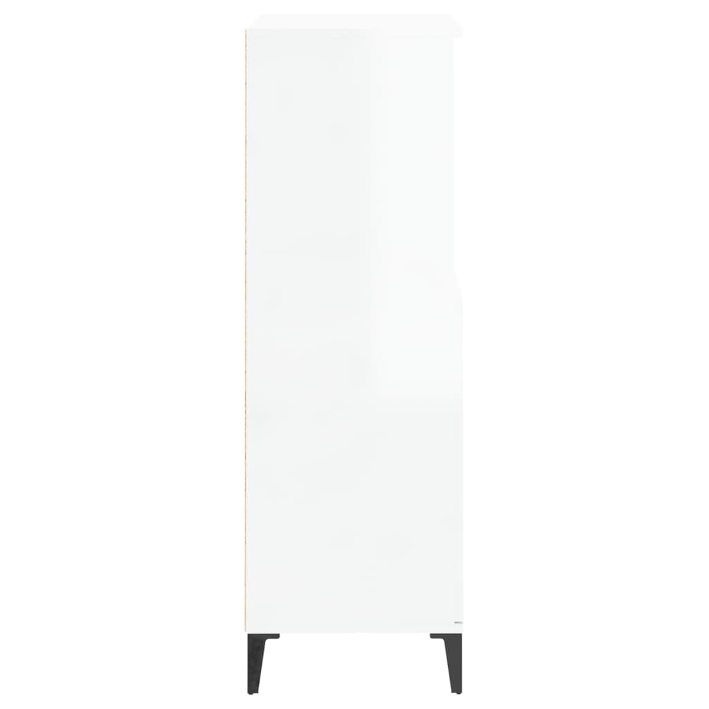 Bianco bianco lucido a buffet bianco 60x36x110 cm legno di ingegneria