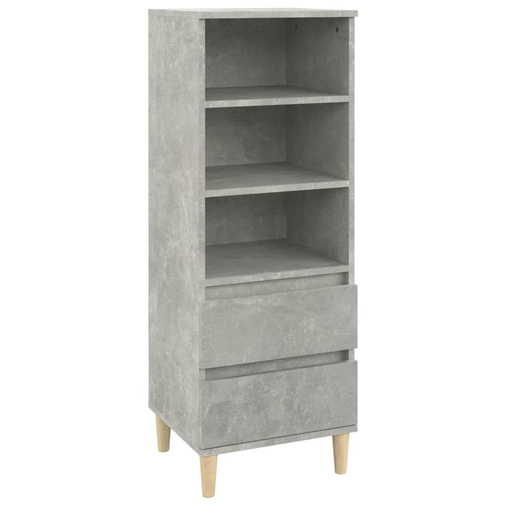 Buffet in cemento grigio alto 40x36x110 cm legno di ingegneria