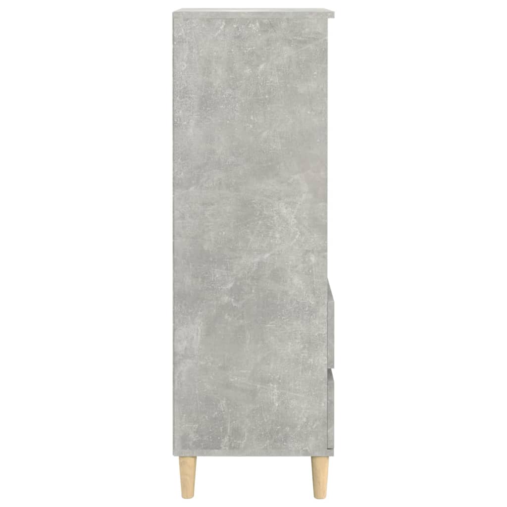 Buffet in cemento grigio alto 40x36x110 cm legno di ingegneria