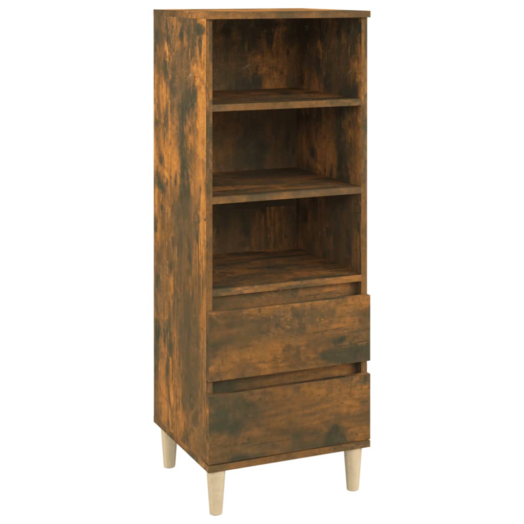 Buffet haut Chêne fumé 40x36x110 cm Bois d'ingénierie