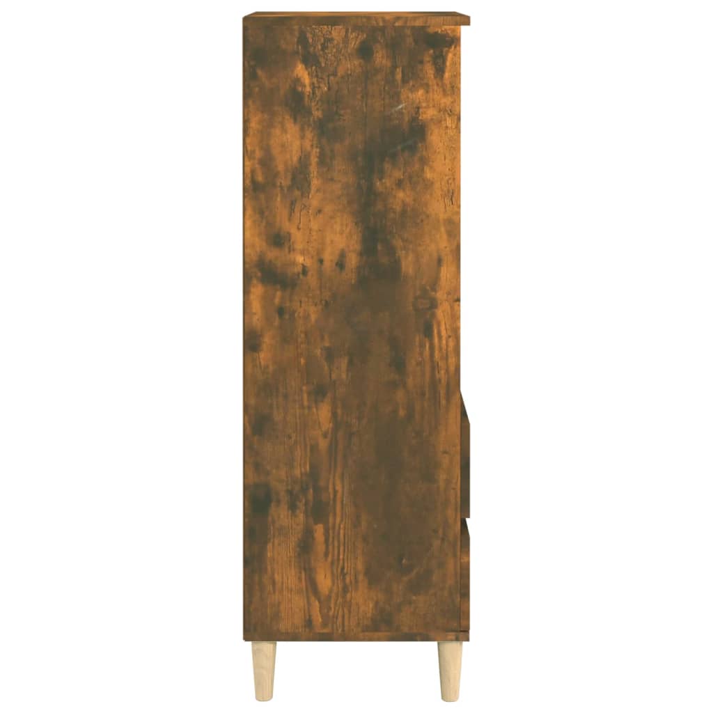 Buffet haut Chêne fumé 40x36x110 cm Bois d'ingénierie