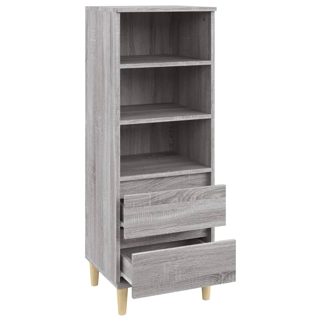 Credenza alta Sonoma grigia 40x36x110 cm MDF