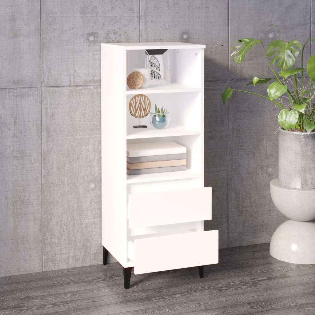 Alevato buffet bianco 40x36x110 cm legno di ingegneria