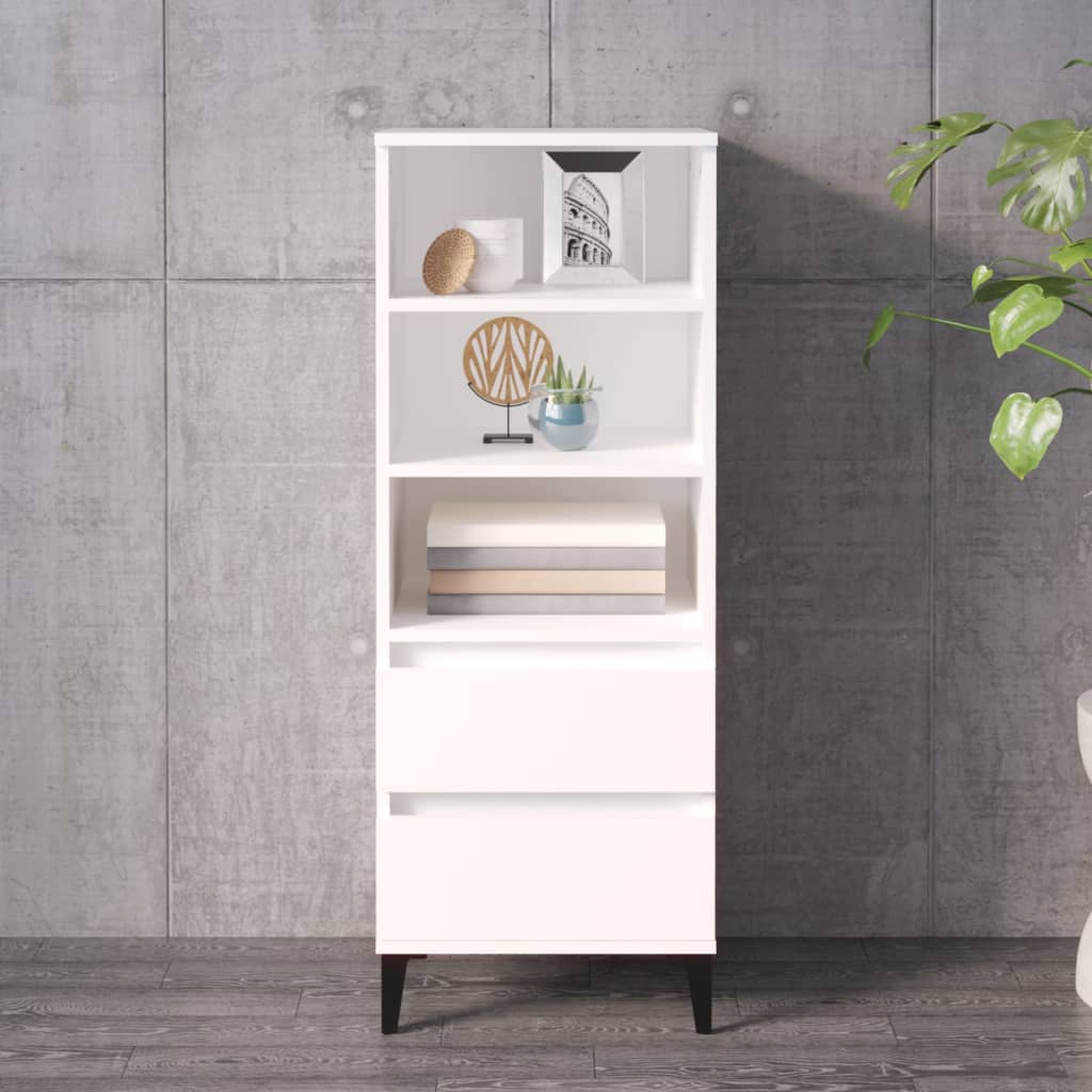 Alevato buffet bianco 40x36x110 cm legno di ingegneria