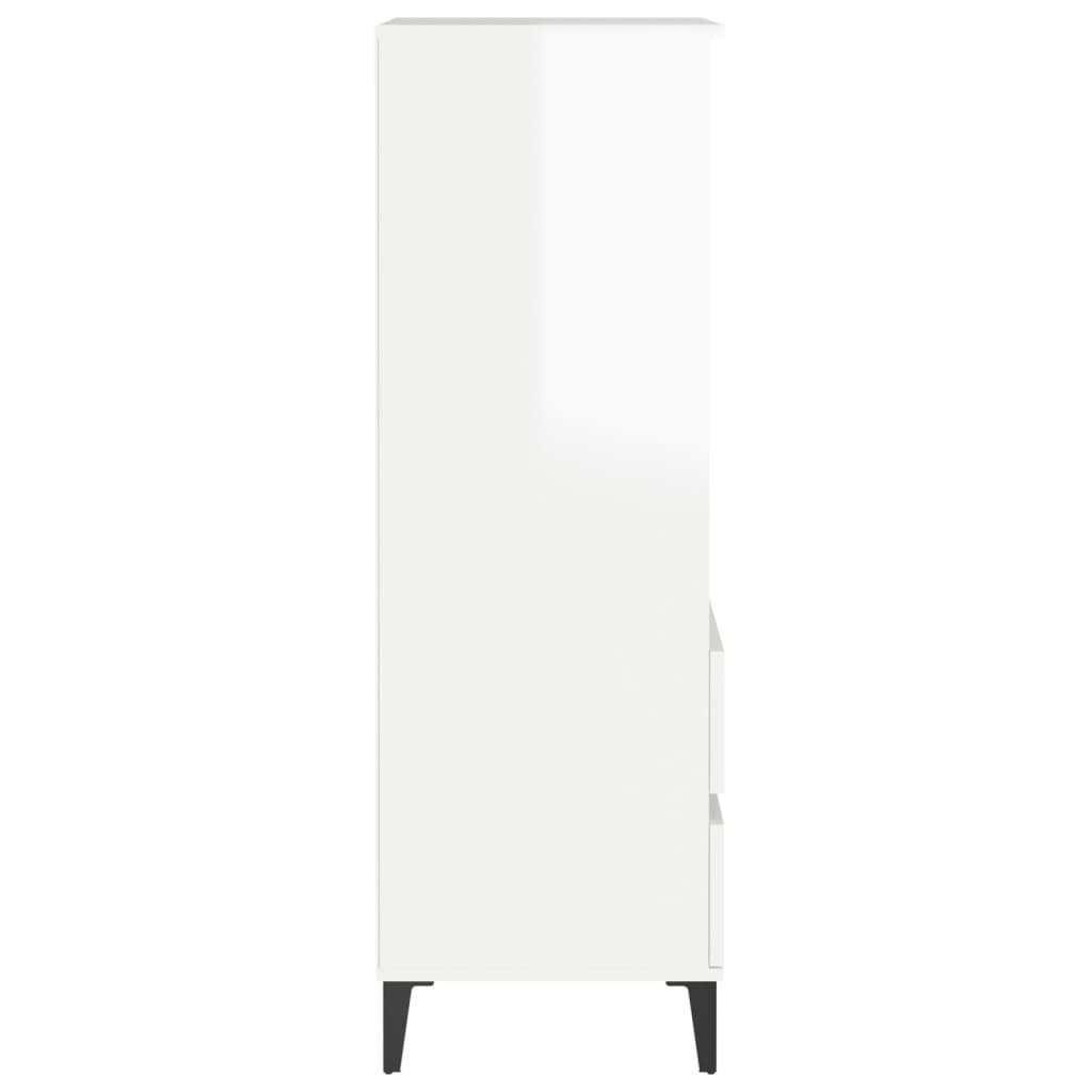 Credenza alta Bianco lucido 40x36x110 cm MDF