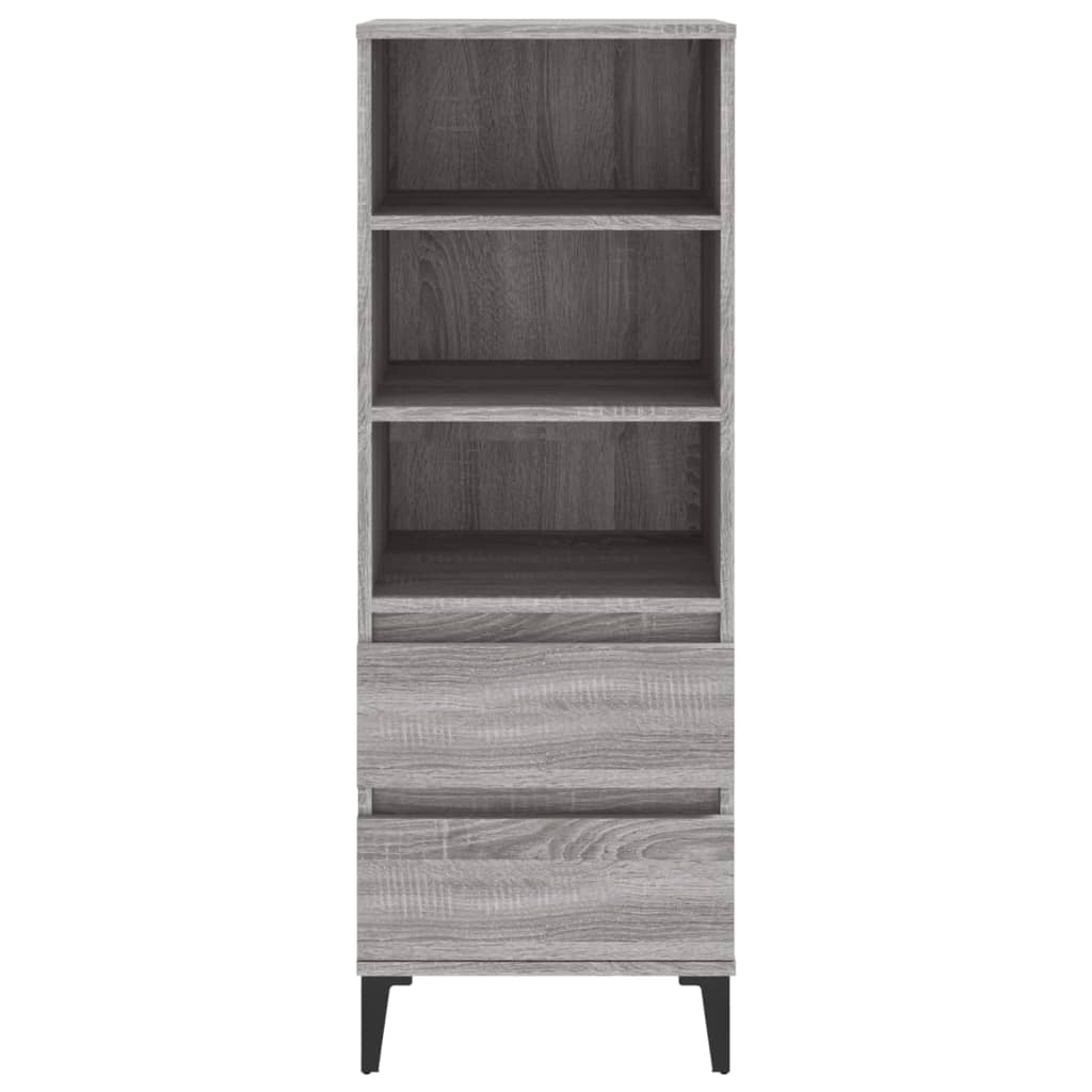 Credenza alta Sonoma grigia 40x36x110 cm MDF