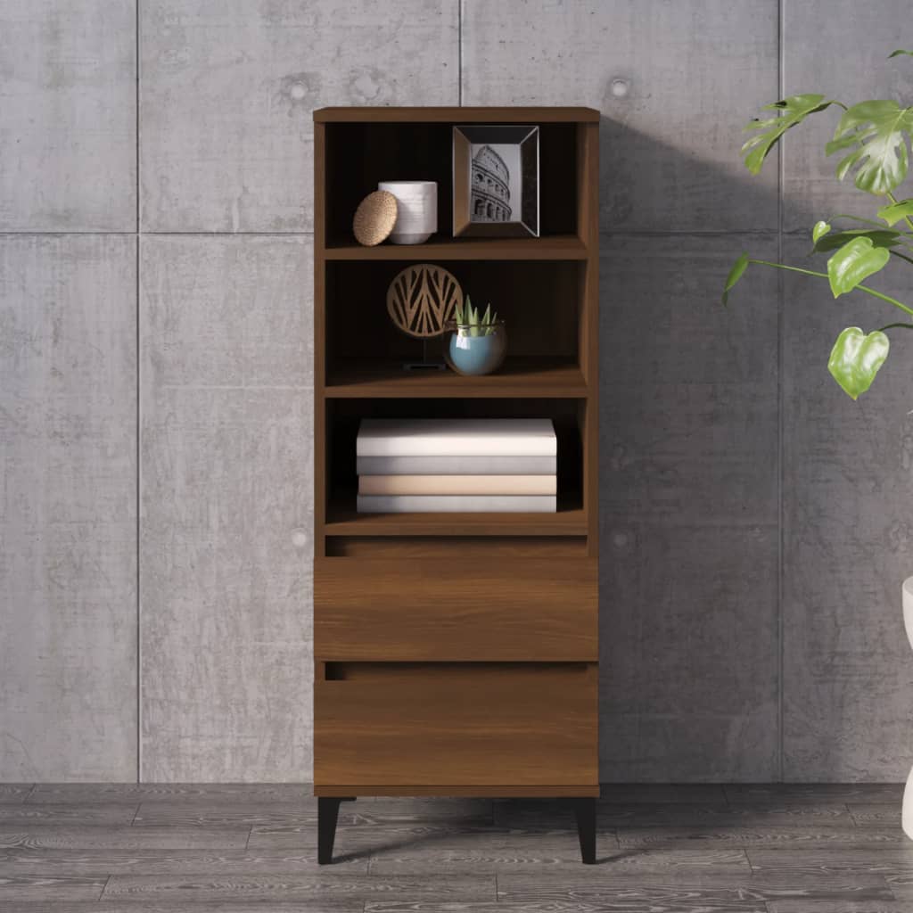 Buffet haut Chêne marron 40x36x110 cm Bois d'ingénierie