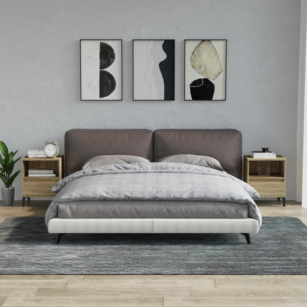 Tavoli da letto 2 pezzi Sonoma Oak 40x35x50 cm
