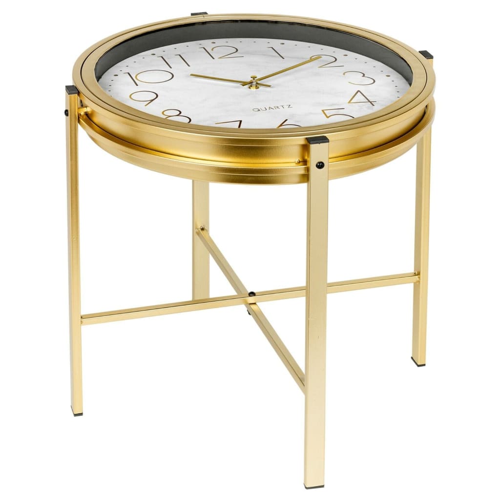 Home&amp;Styling Tavolino con orologio dorato