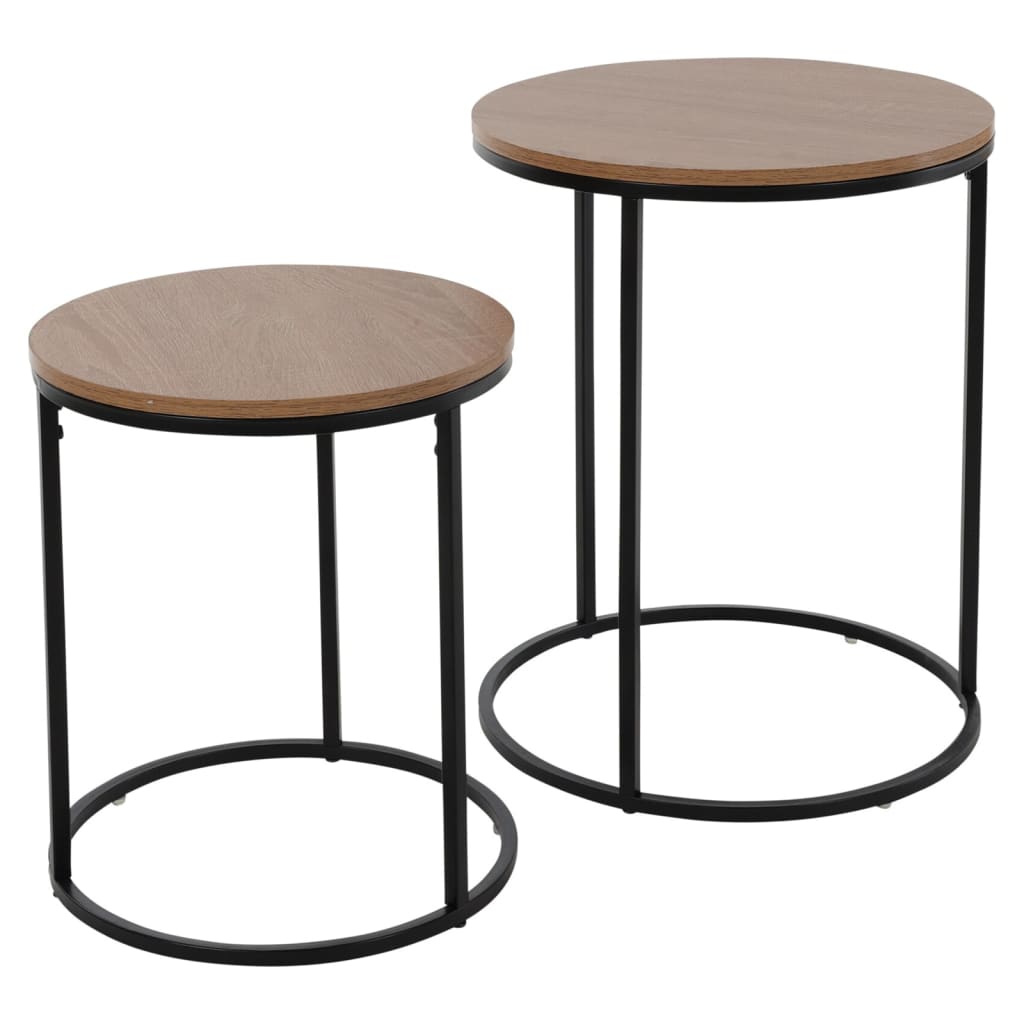 H&S Collection Set of Wooden Outdoor Tables 2 PCs