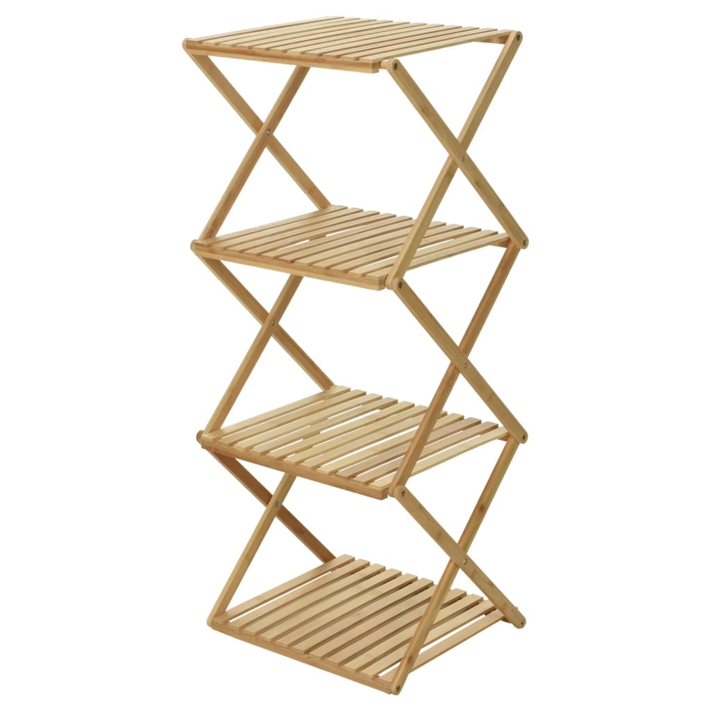 Home & Styling Foldable Shelf 4 Bamboo levels