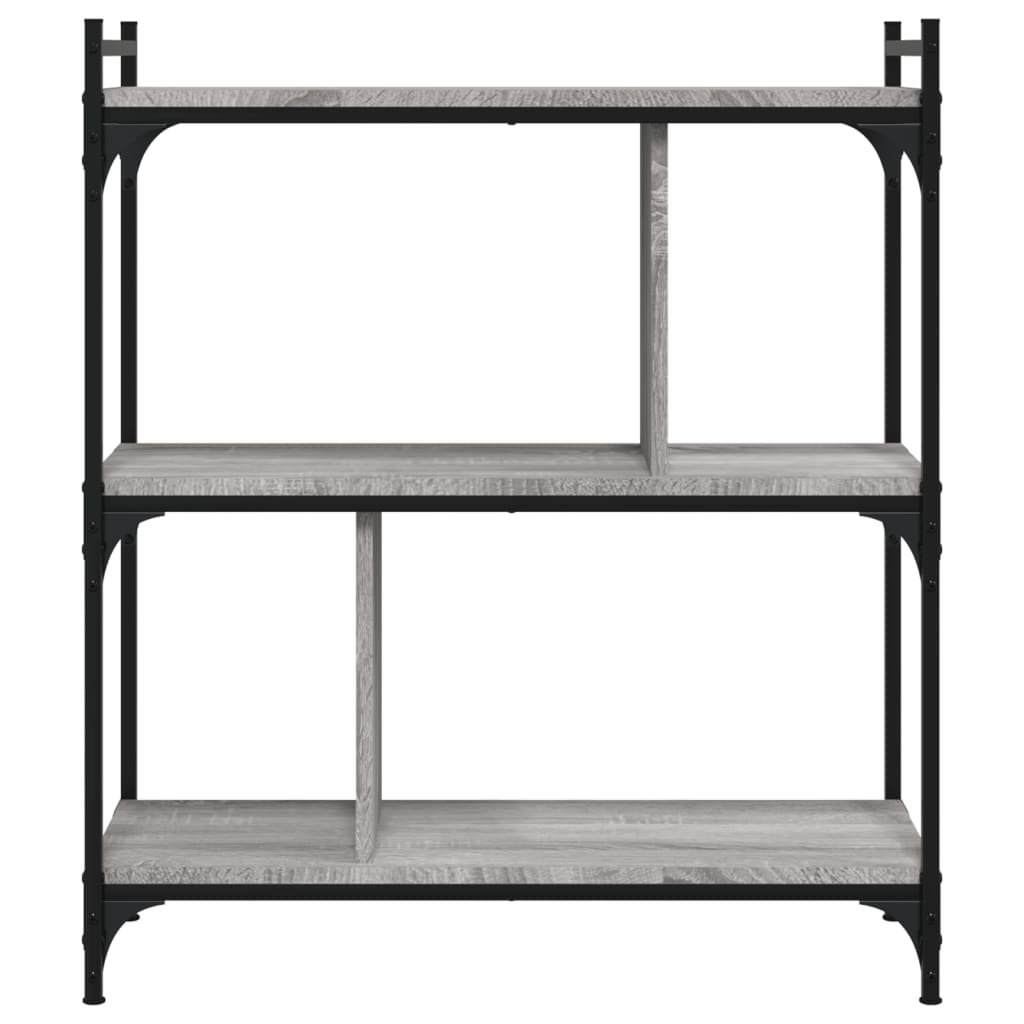 Library 3 levels Sonoma Gray 76x32x88cm Engineering wood