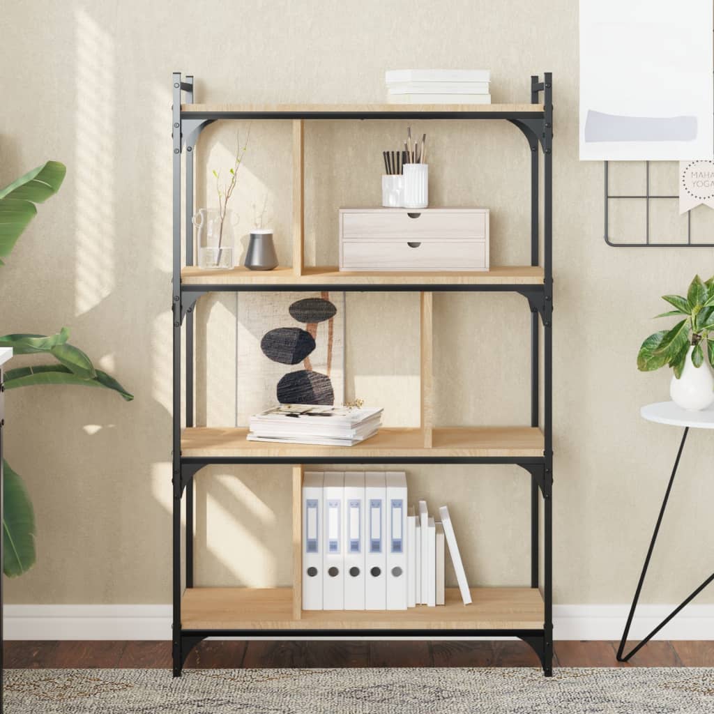 Library with 4 levels Sonoma oak 76x32x123 cm
