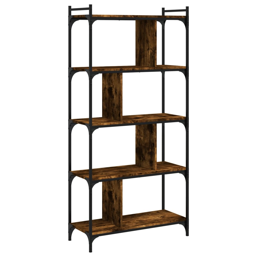 Library 5 levels smoked oak 76x32x158cm engineering wood