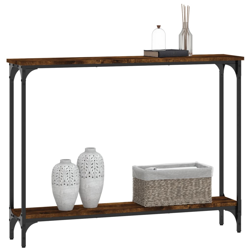 Smoked oak console table 100x22.5x75 cm Engineering wood