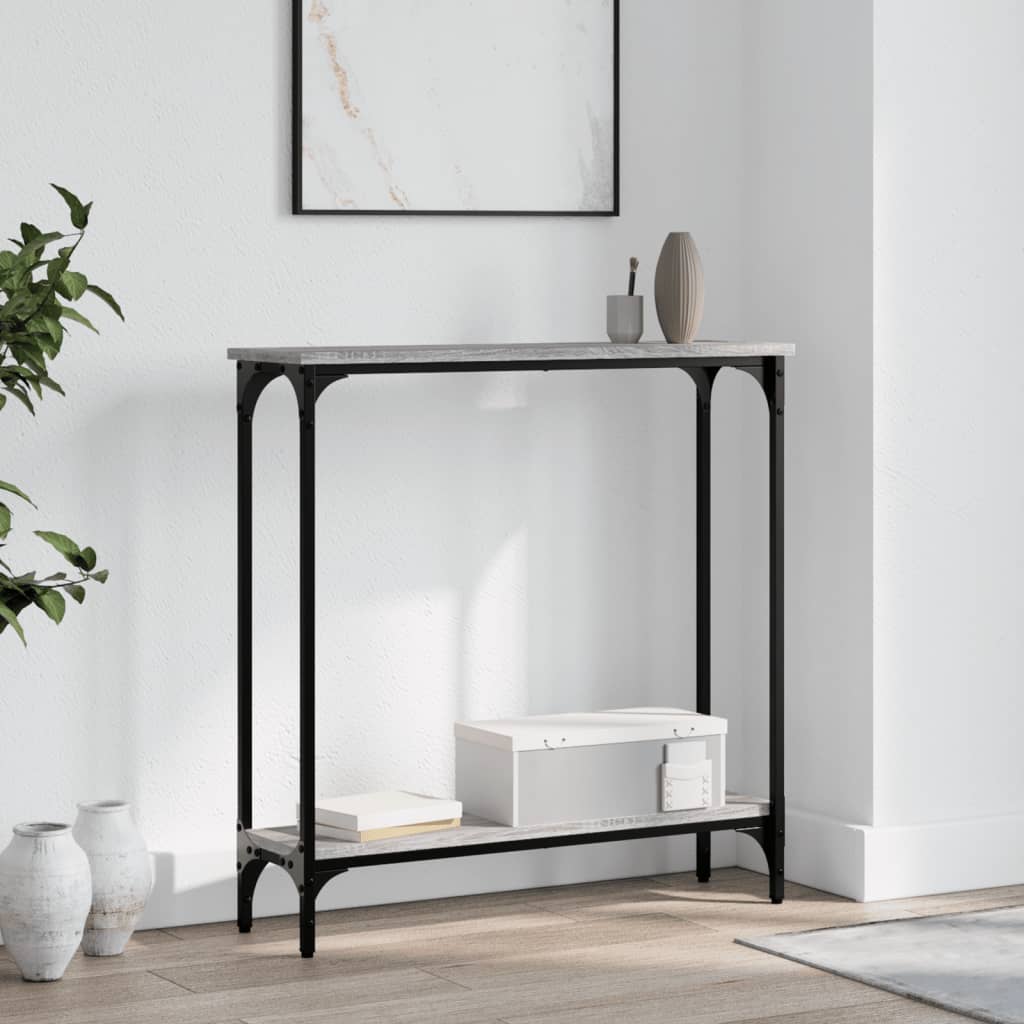 Sonoma gray console table 75x22.5x75 cm engineering wood