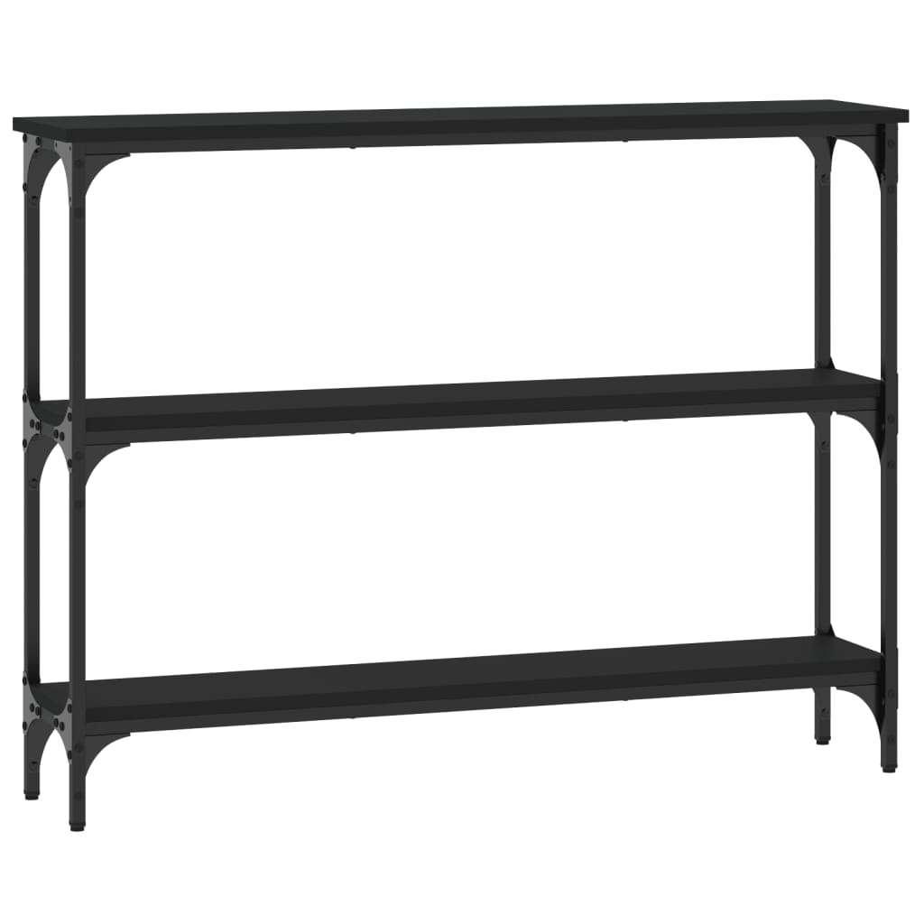 Black console table 100x22.5x75 cm engineering wood