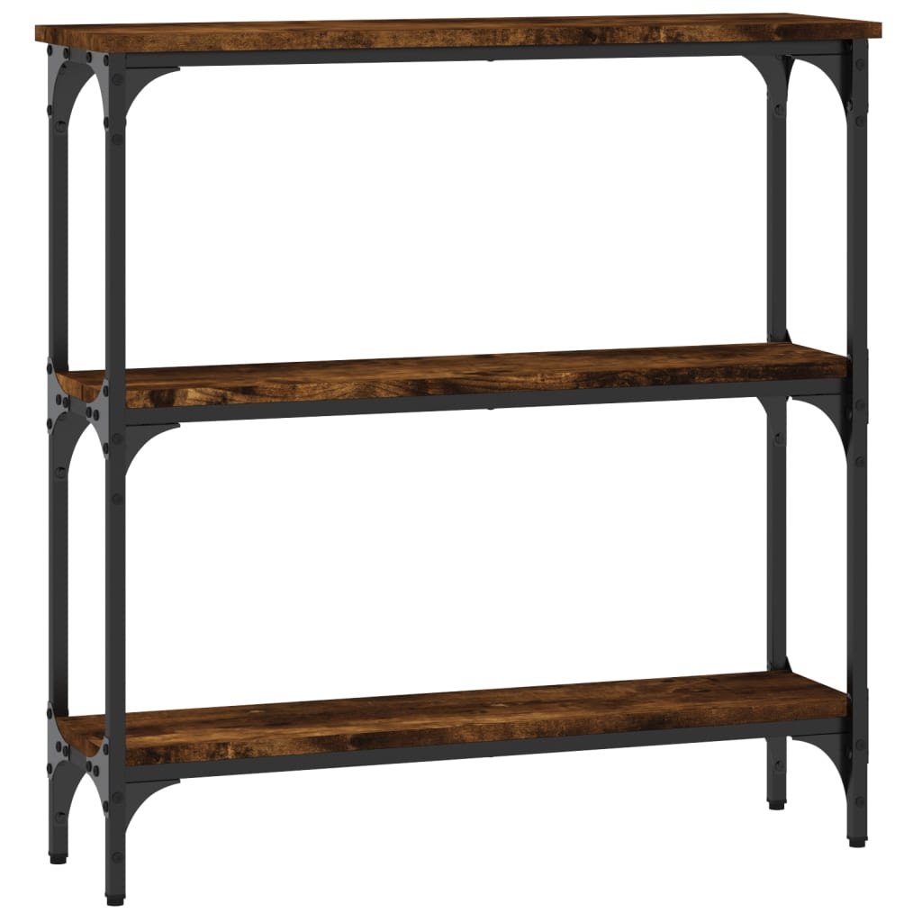 Smoked oak console table 75x22.5x75 cm engineering wood