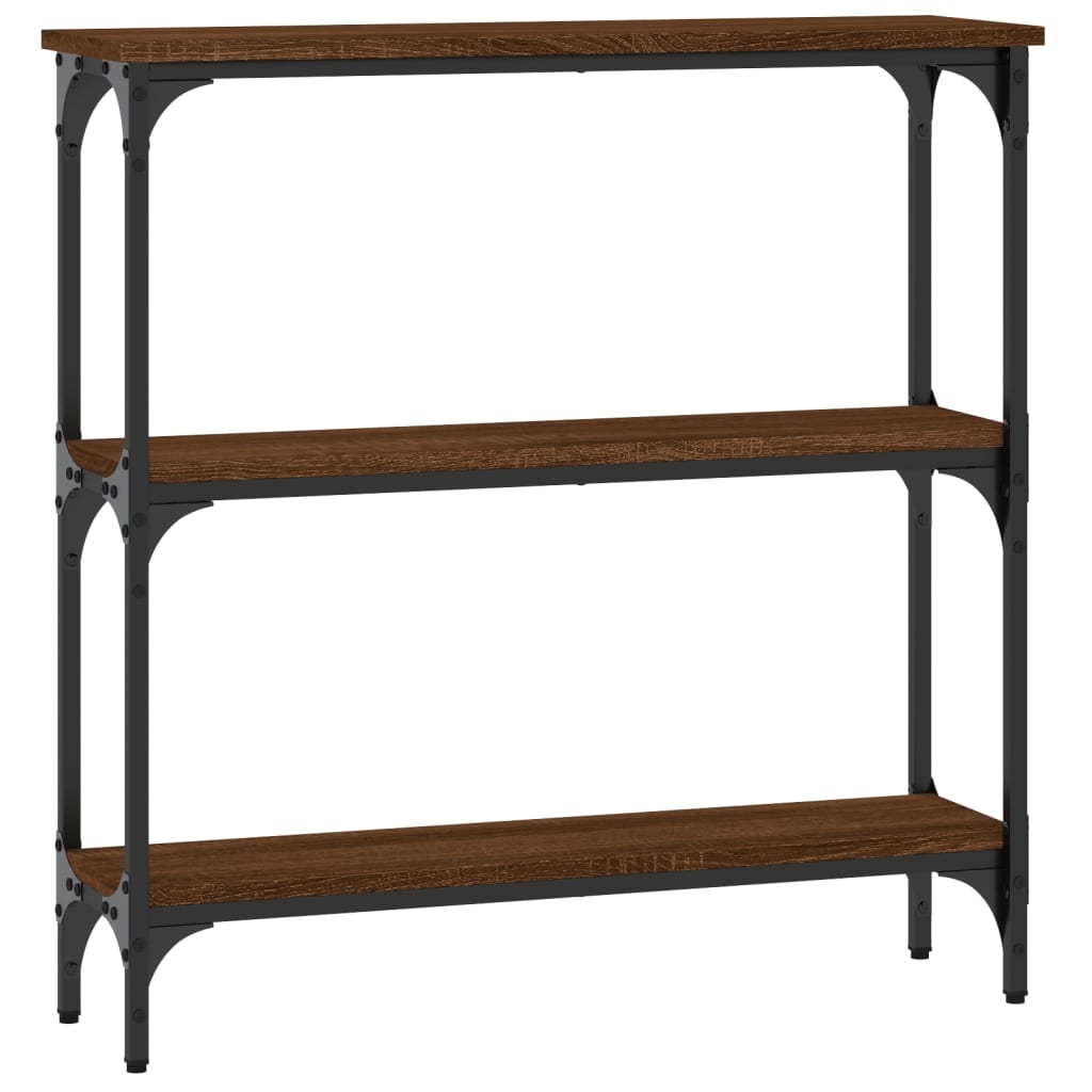 Brown oak console table 75x22.5x75 cm engineering wood