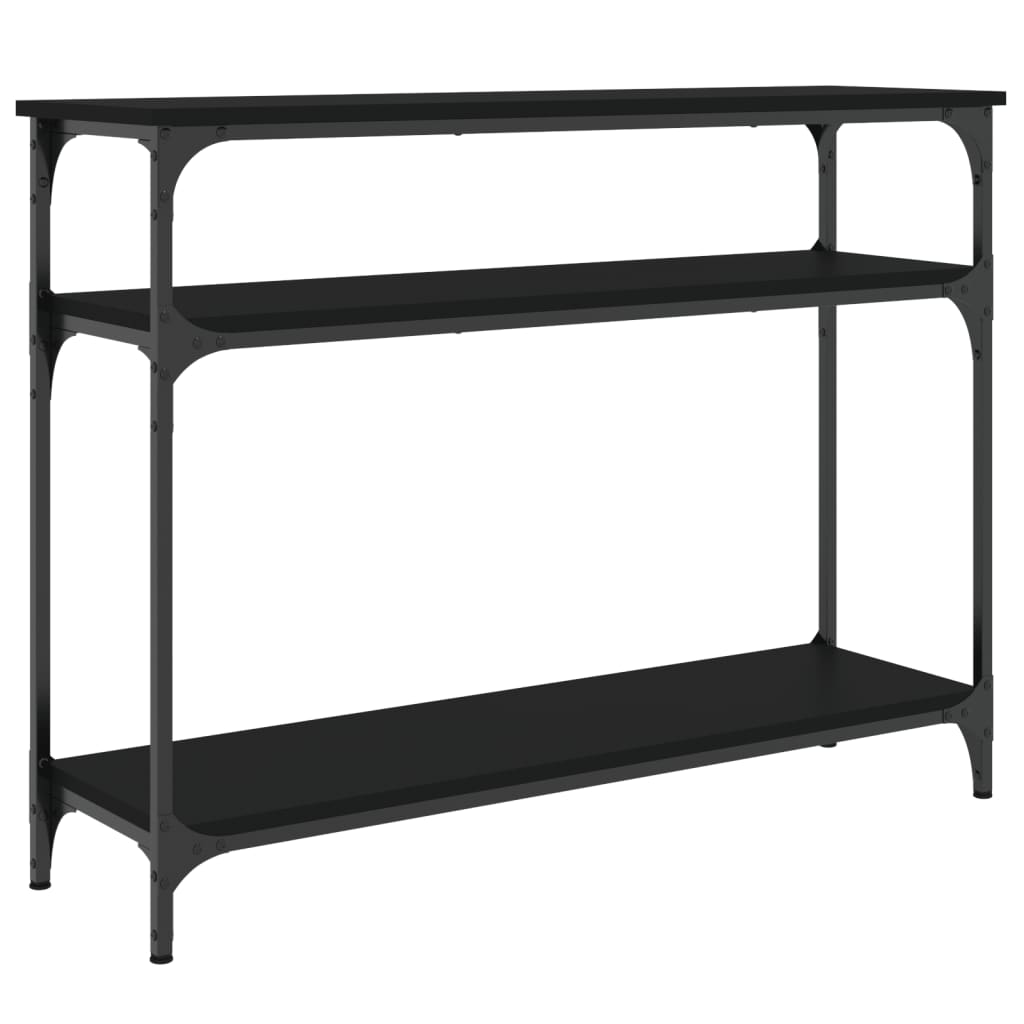 Black console table 100x29x75 cm engineering wood