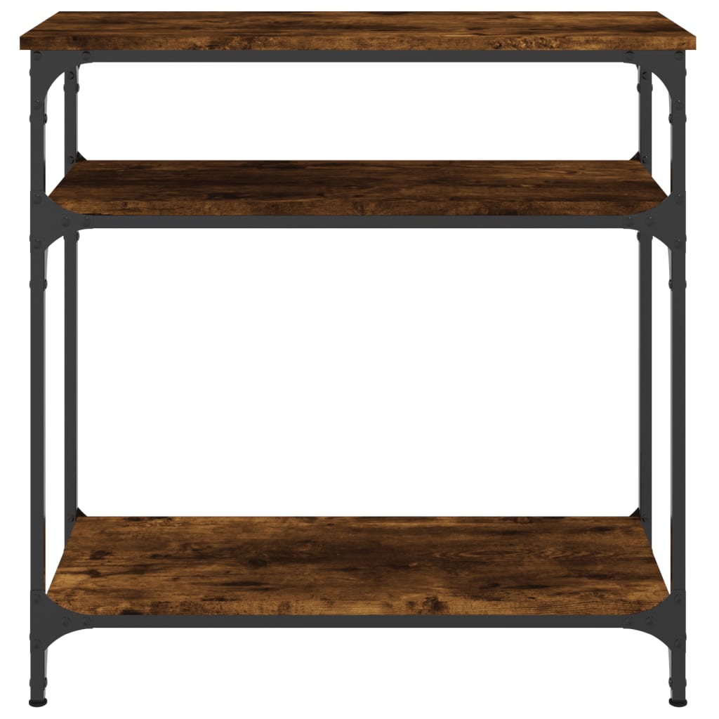 Smoked oak console table 75x29x75 cm engineering wood