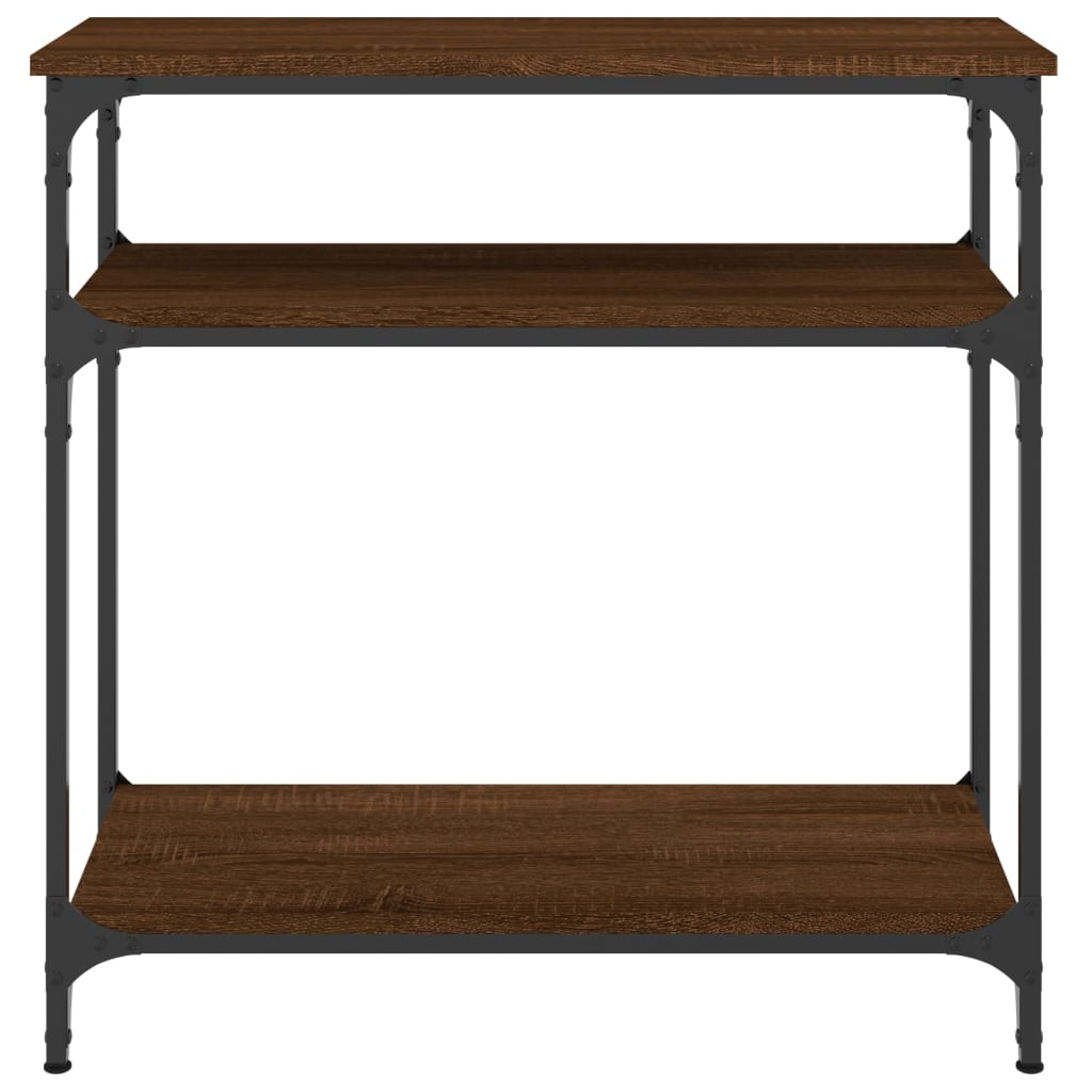 Brown oak console table 75x29x75 cm engineering wood
