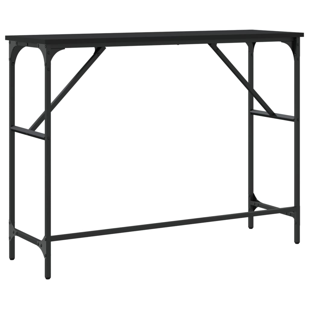 Black console table 100x32x75 cm engineering wood