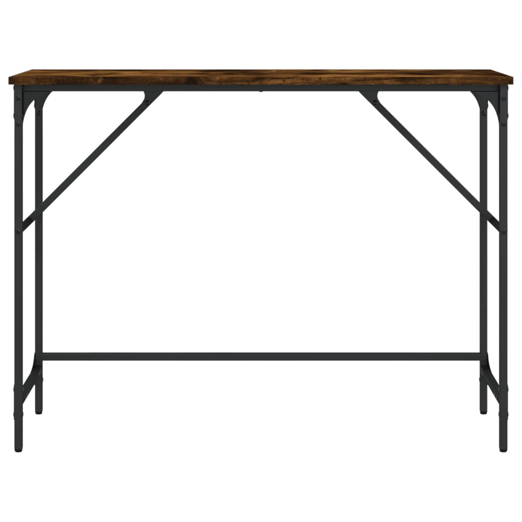 Table console chêne fumé 100x32x75 cm bois d'ingénierie