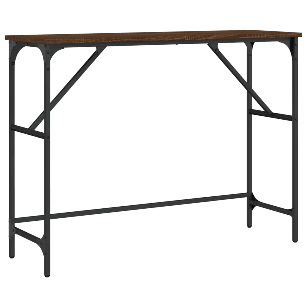 Brown oak console table 100x32x75 cm engineering wood