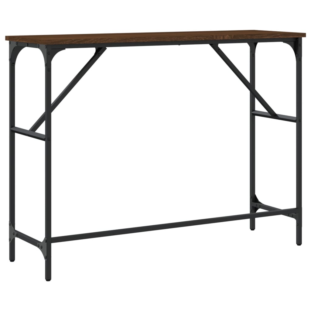 Table console chêne marron 100x32x75 cm bois d'ingénierie
