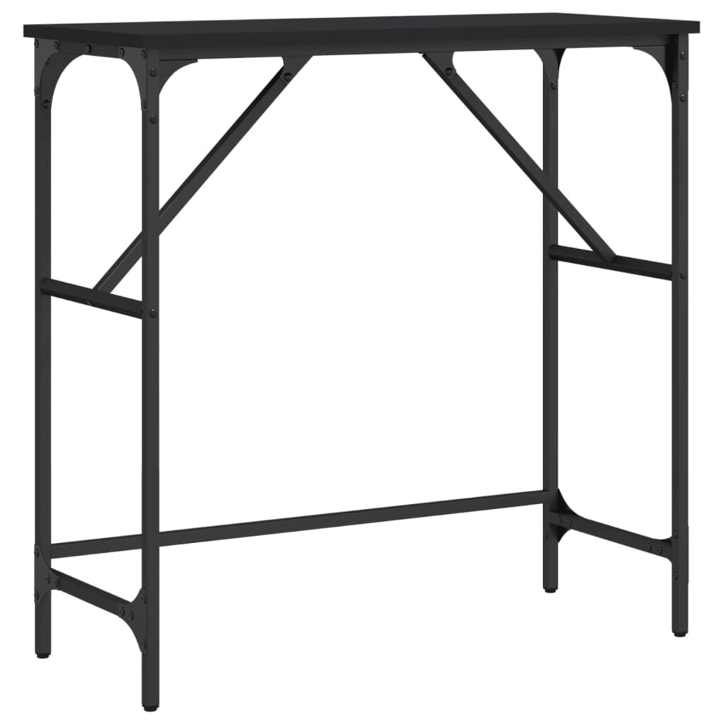 Black console table 75x32x75 cm engineering wood
