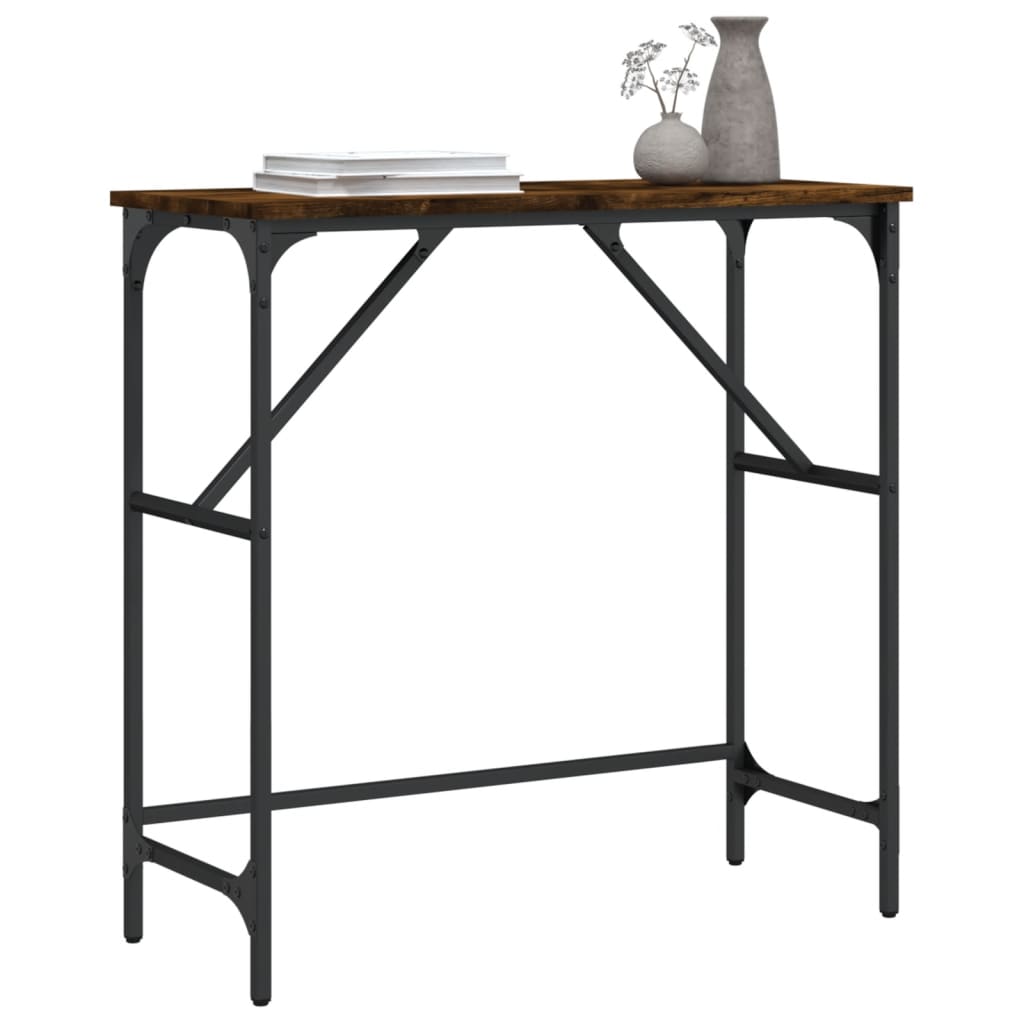 Smoked oak console table 75x32x75 cm engineering wood