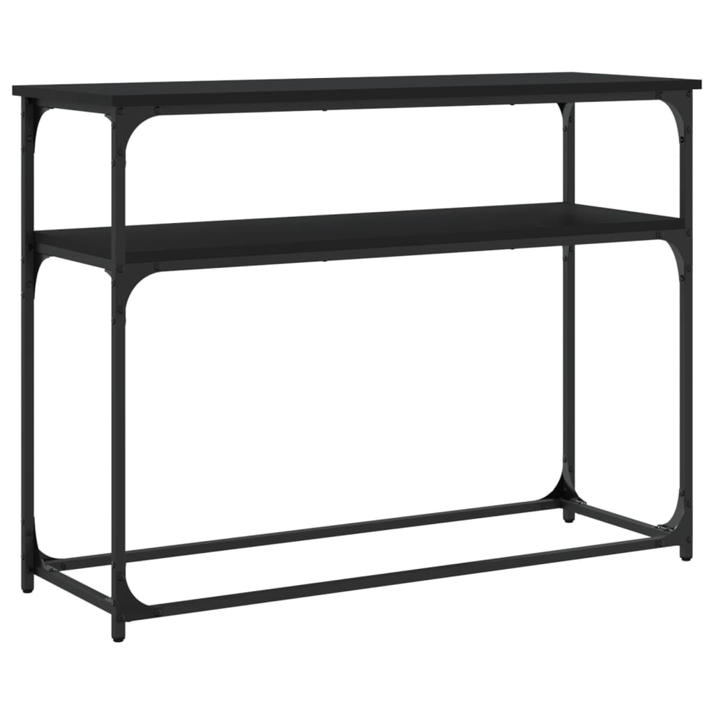 Table console noir 100x35,5x75 cm bois d'ingénierie
