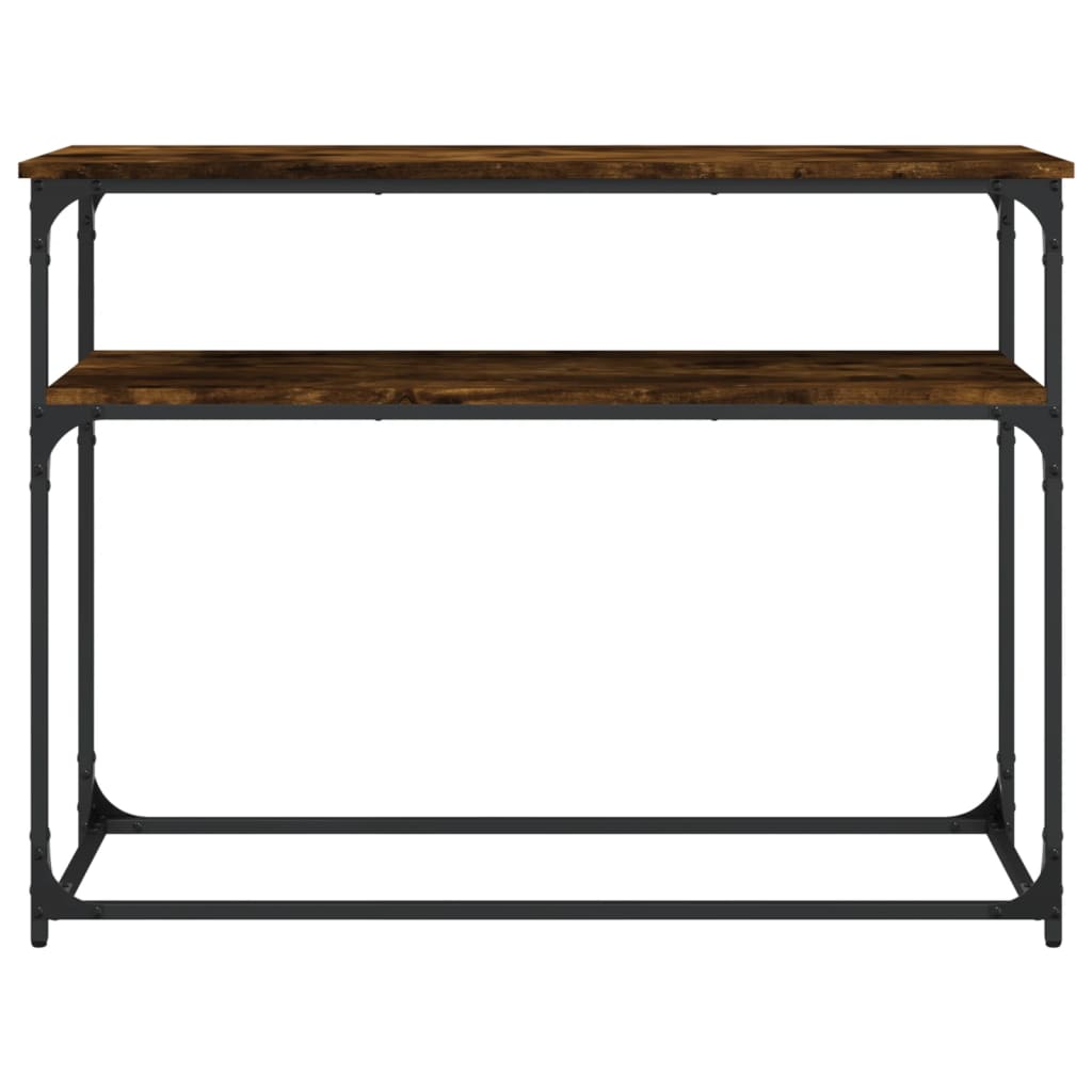 Table console chêne fumé 100x35,5x75 cm bois d'ingénierie