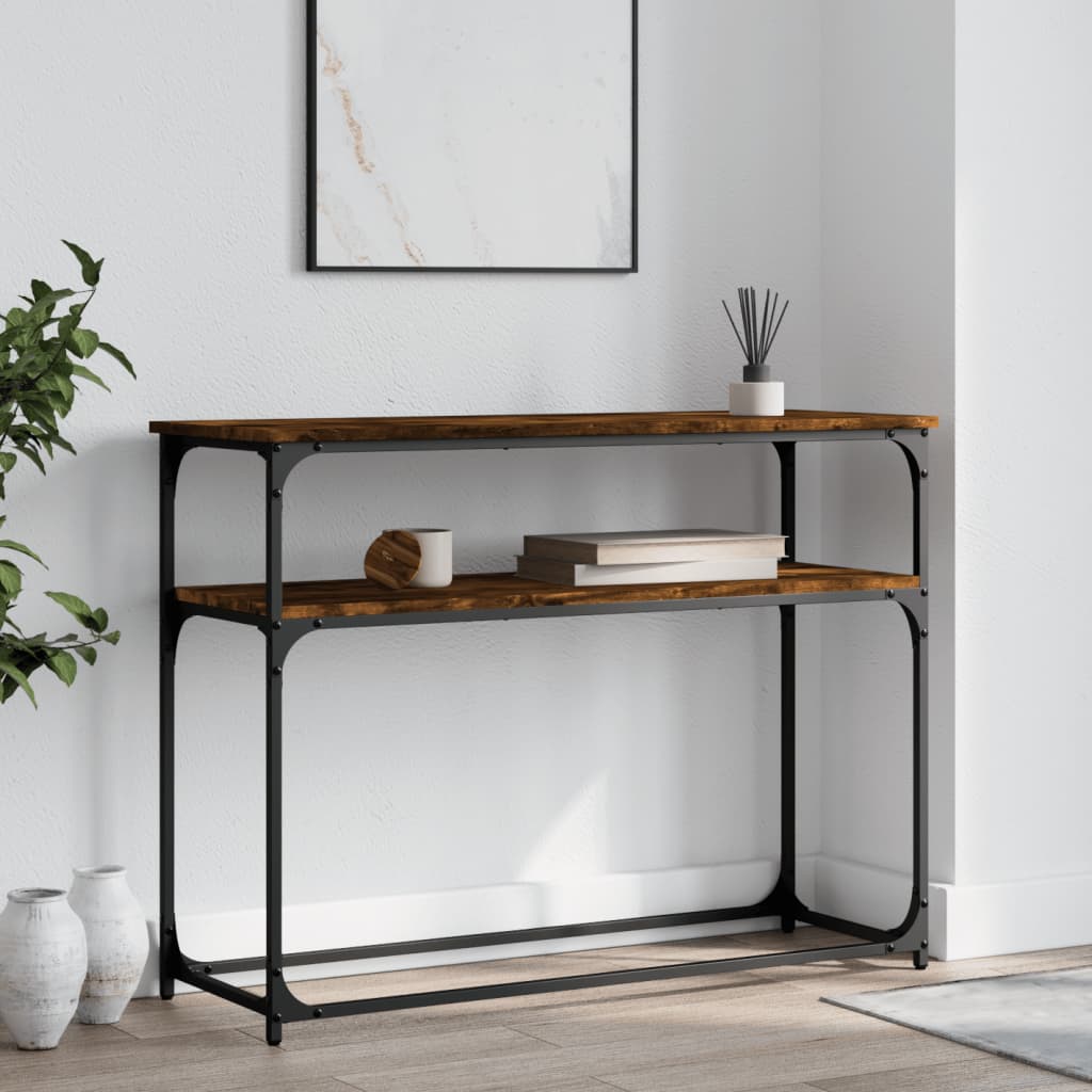 Smoked oak console table 100x35.5x75 cm Engineering wood