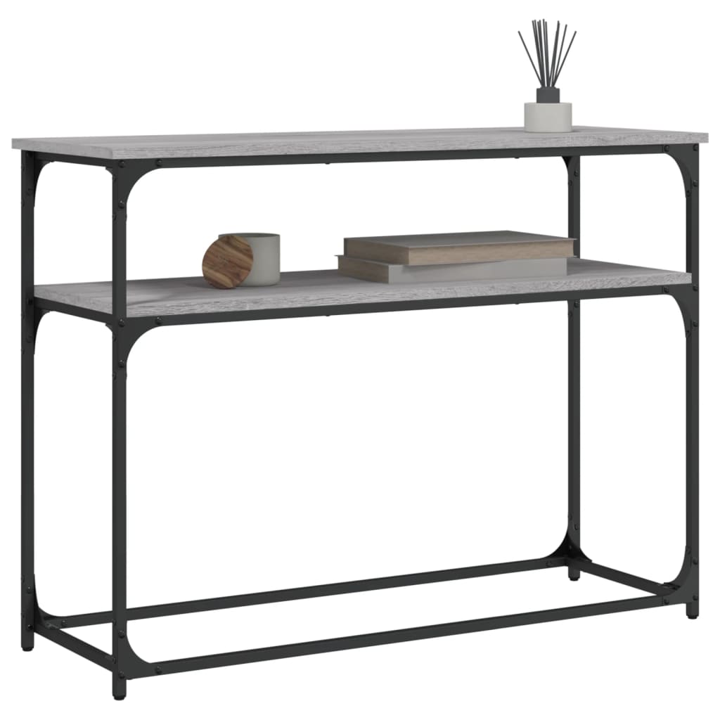 Table console sonoma gris 100x35,5x75 cm bois d'ingénierie