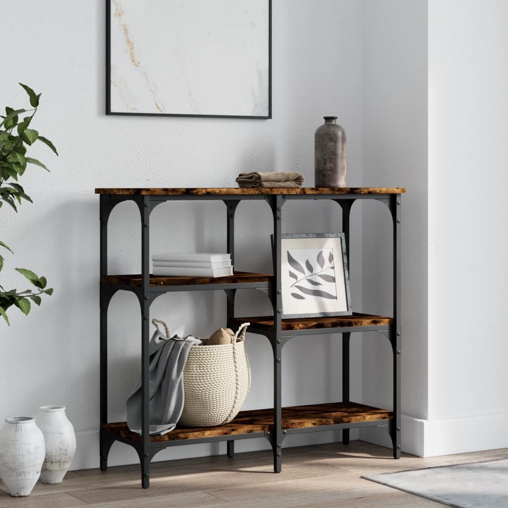 Smoked oak console table 80x29x75 cm Engineering wood