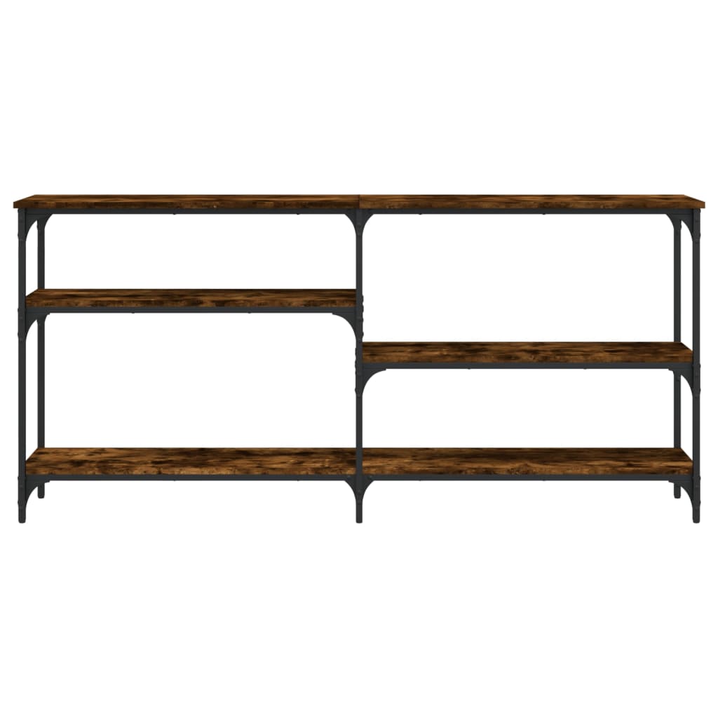 Smoked oak console table 160x29x75 cm engineering wood