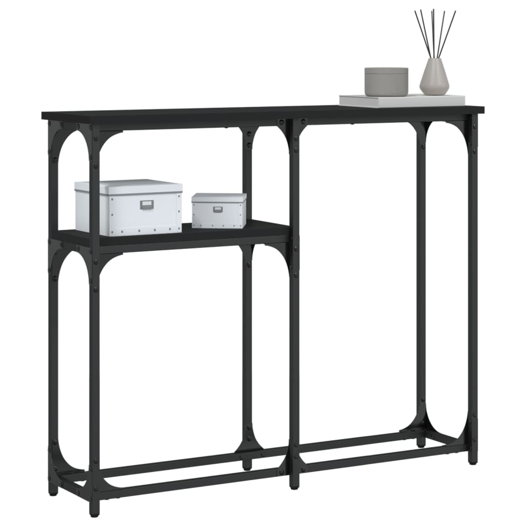 Black console table 90x22.5x75 cm engineering wood