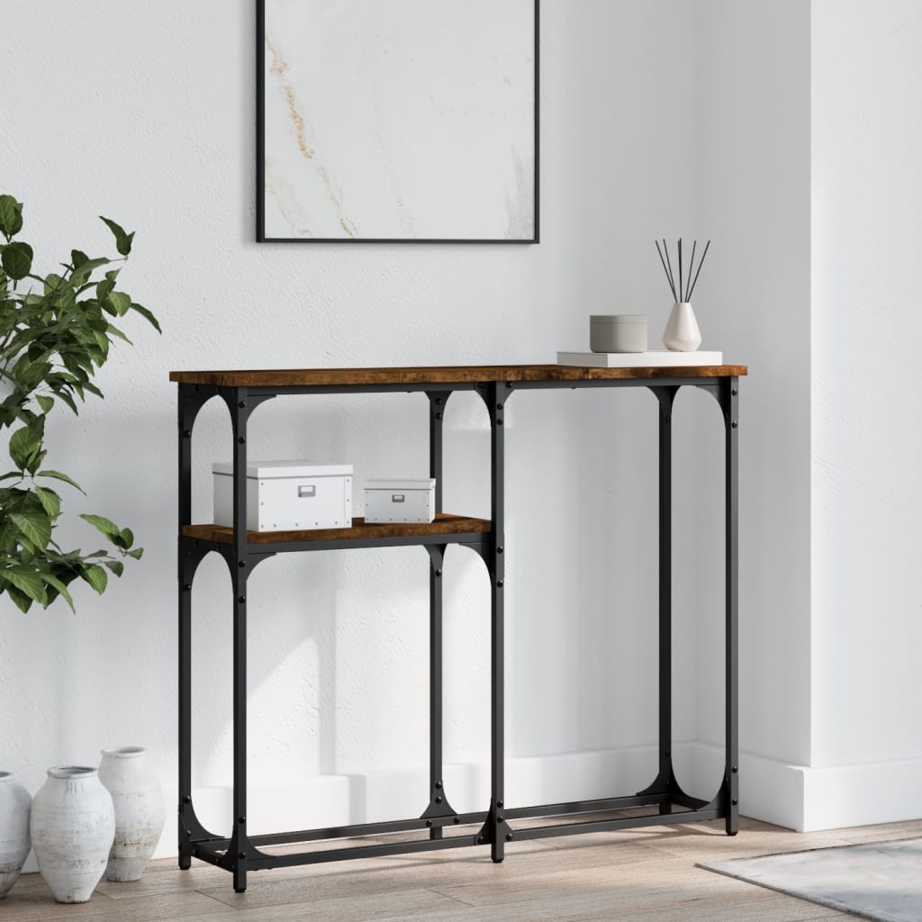 Smoked oak console table 90x22.5x75 cm engineering wood
