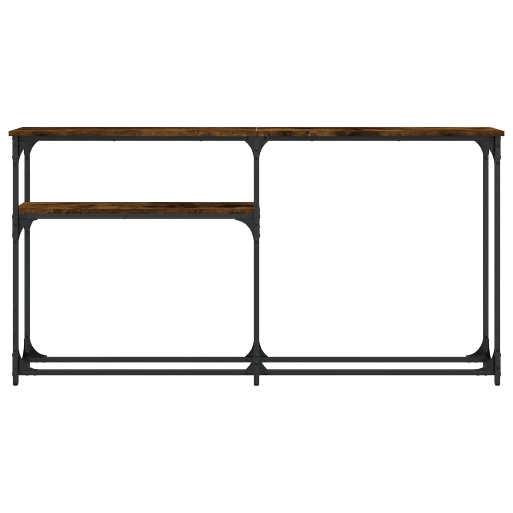 Table console chêne fumé 145x22,5x75 cm bois d'ingénierie